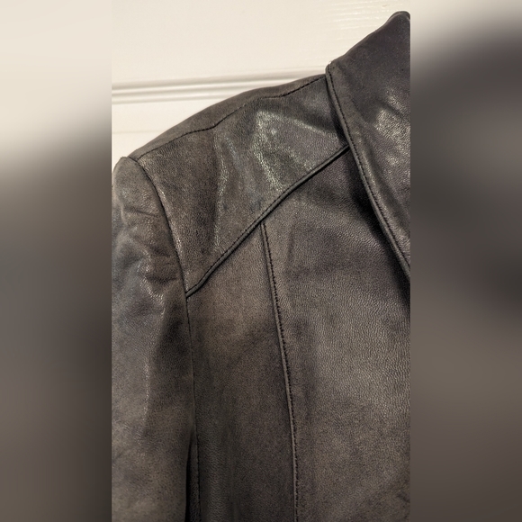 Gallery black men's buttery soft genuine leather full zip jacket coat size M - Picture 10 of 13